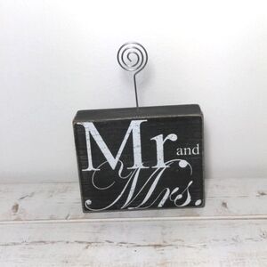 Mr. and Mrs. photo holder block